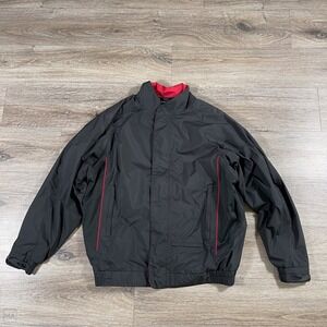Dryjoys By FootJoy‎ Men's Jacket Full Zip Golf Casual Athletic	M Black/Red